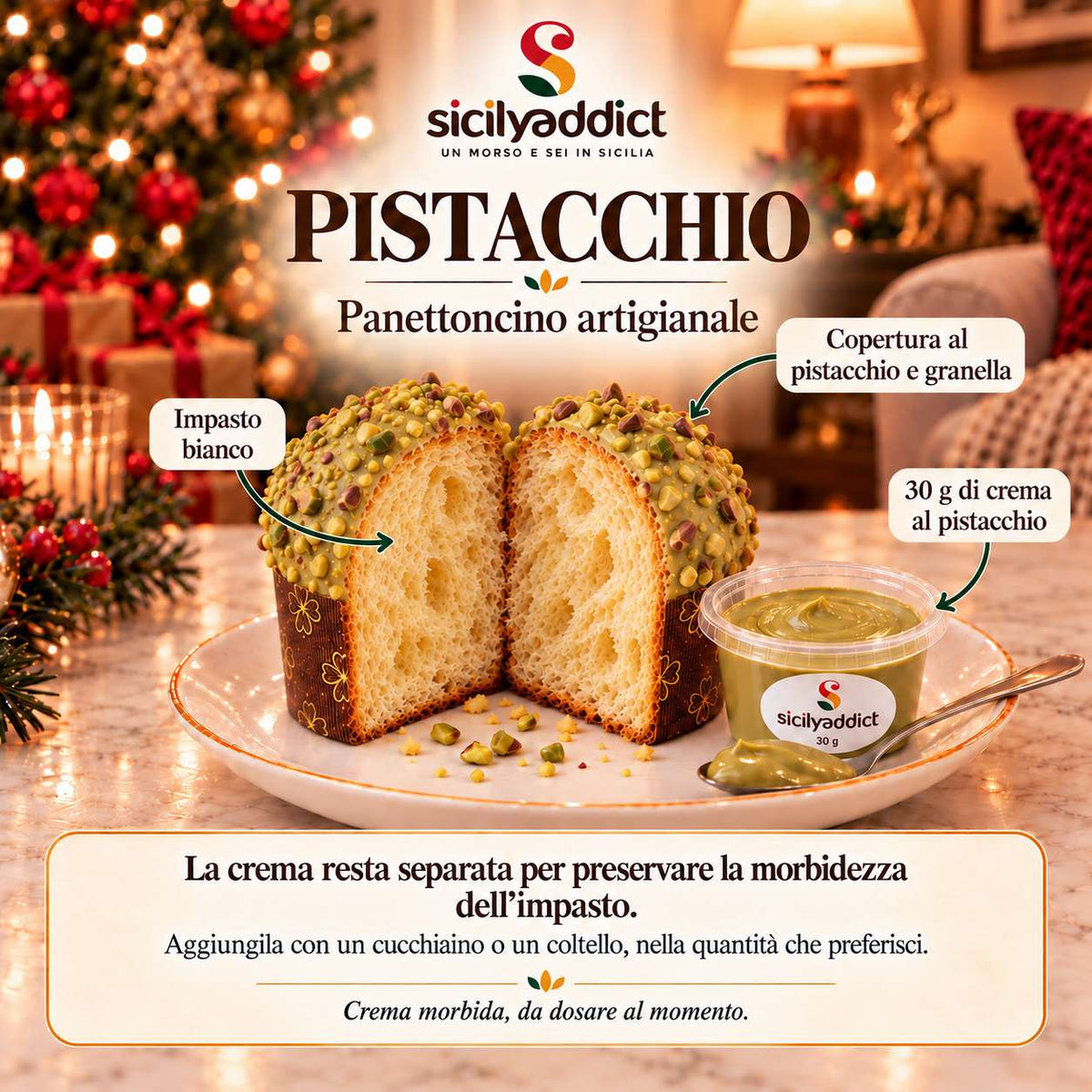 Panettoncino artigianale al pistacchio