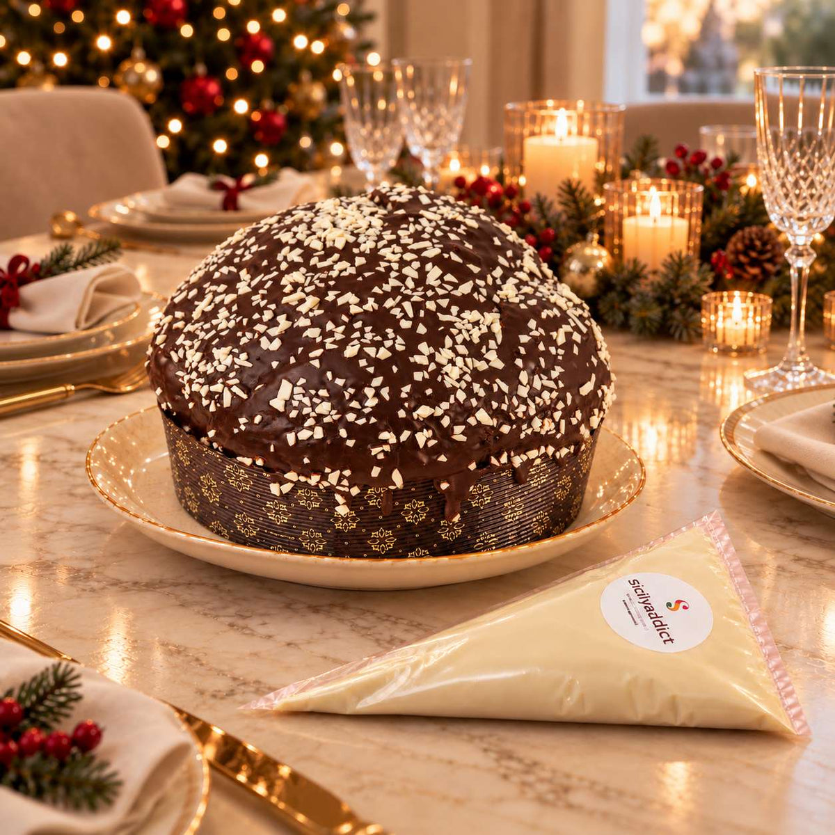 Panettone artigianale ai Tre Cioccolati