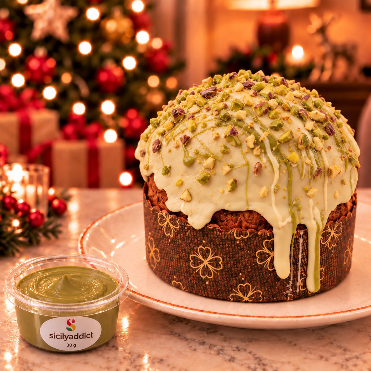 Panettoncino artigianale al cioccolato e pistacchio ciokopistacchio