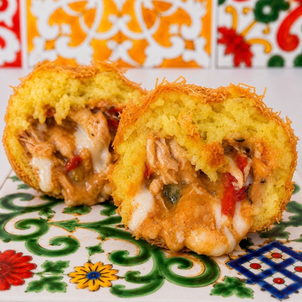 Arancini pollo e provola in pasta kataifi - SicilyAddict