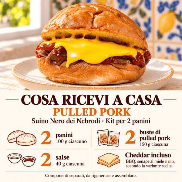Box 2 Panini Pulled Pork di Suino Nero dei Nebrodi - SicilyAddict