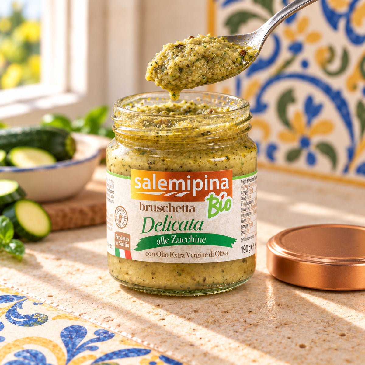Bruschetta alle zucchine bio 190 g - SicilyAddict