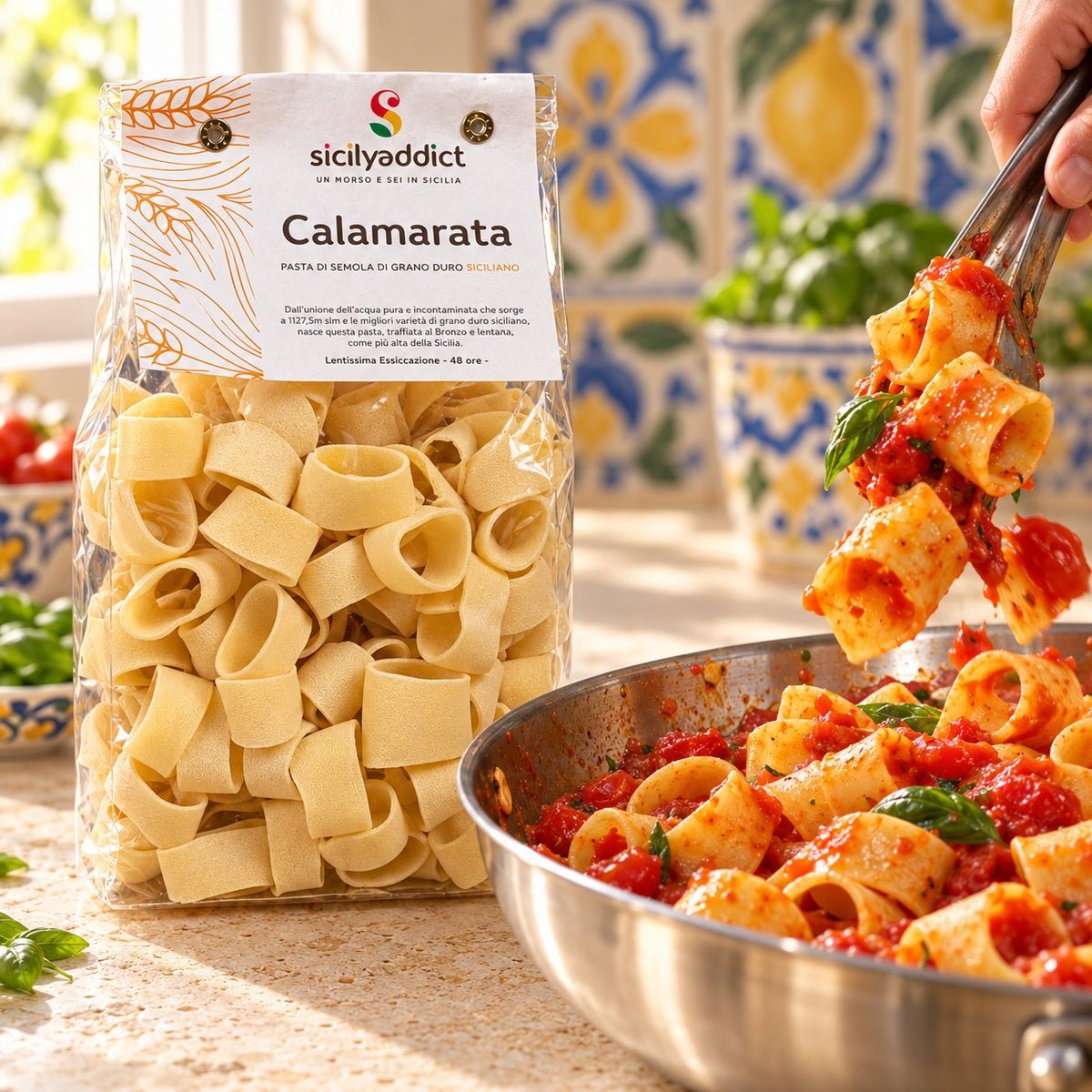 Calamarata Artigianale grano 100% siciliano 500g - SicilyAddict
