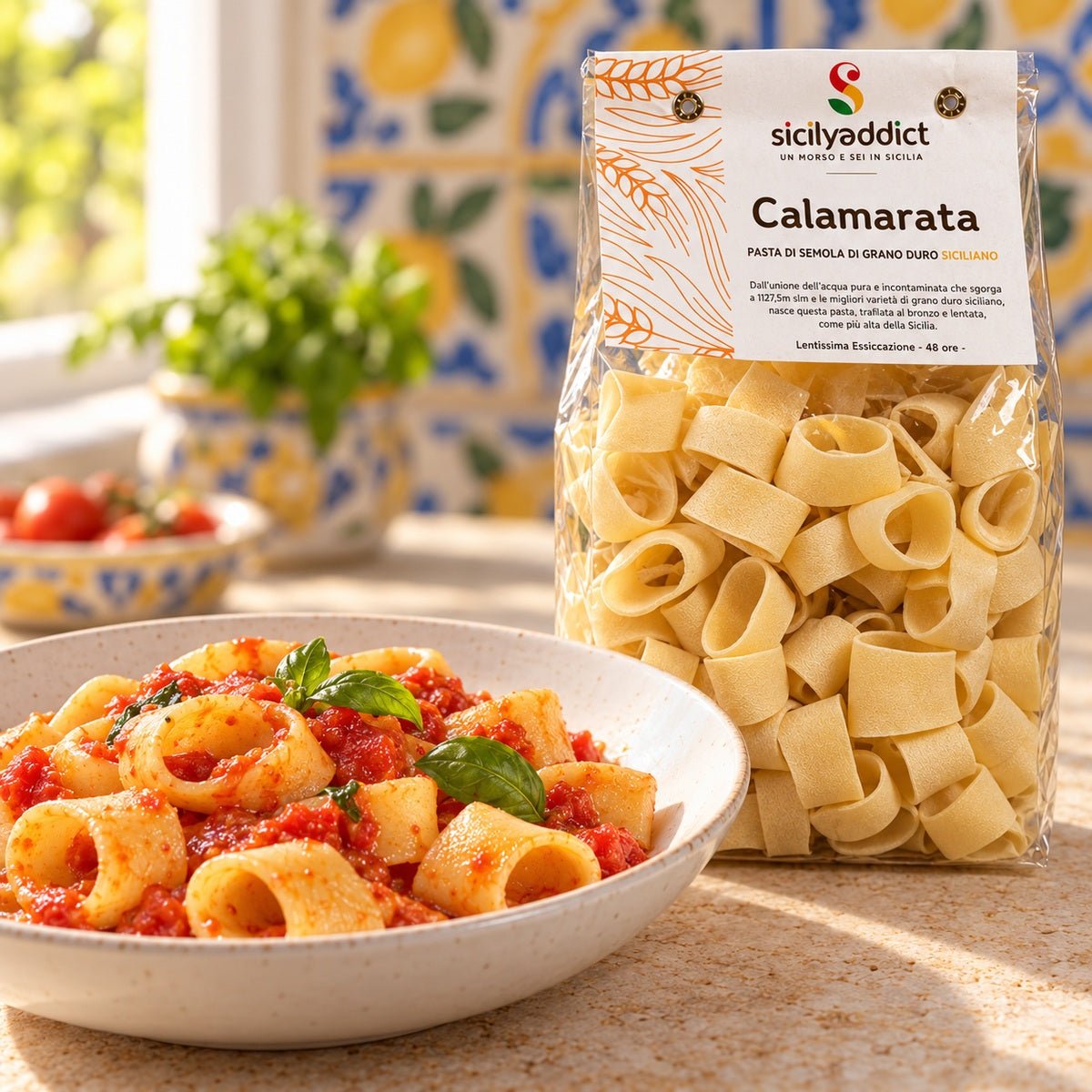 Calamarata Artigianale grano 100% siciliano 500g - SicilyAddict