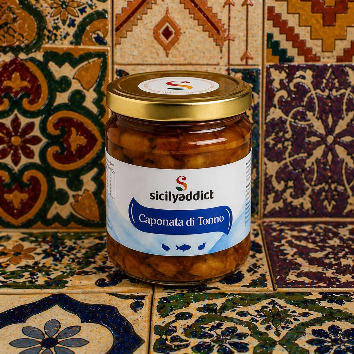 Caponata di melanzane e tonno 200g - SicilyAddict