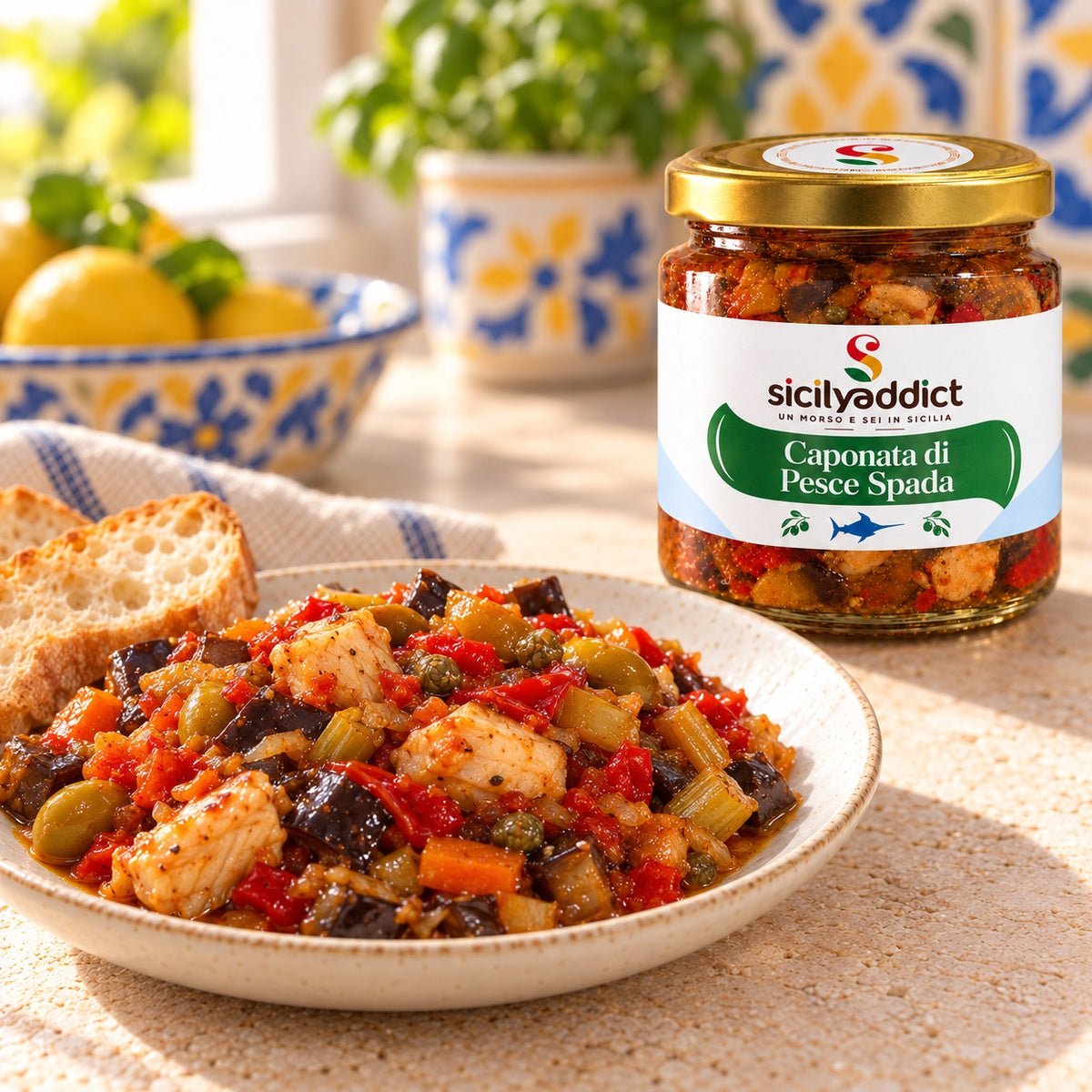 Caponata di Pesce Spada 200g - SicilyAddict