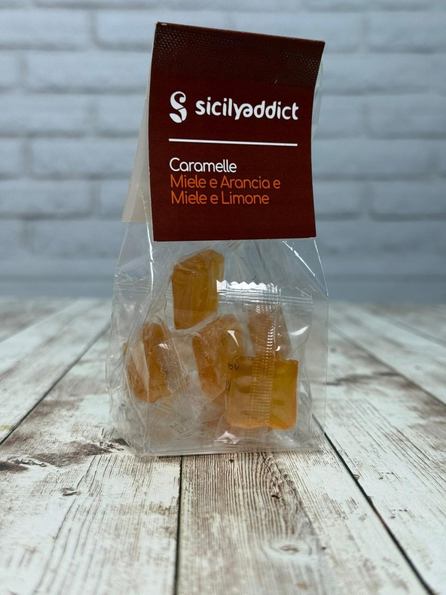Caramelle artigianali al miele e arancia e limone 40g - SicilyAddict