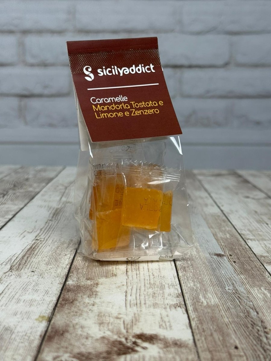 Caramelle artigianali Mandorla Tostata e Limone e Zenzero 40g - SicilyAddict