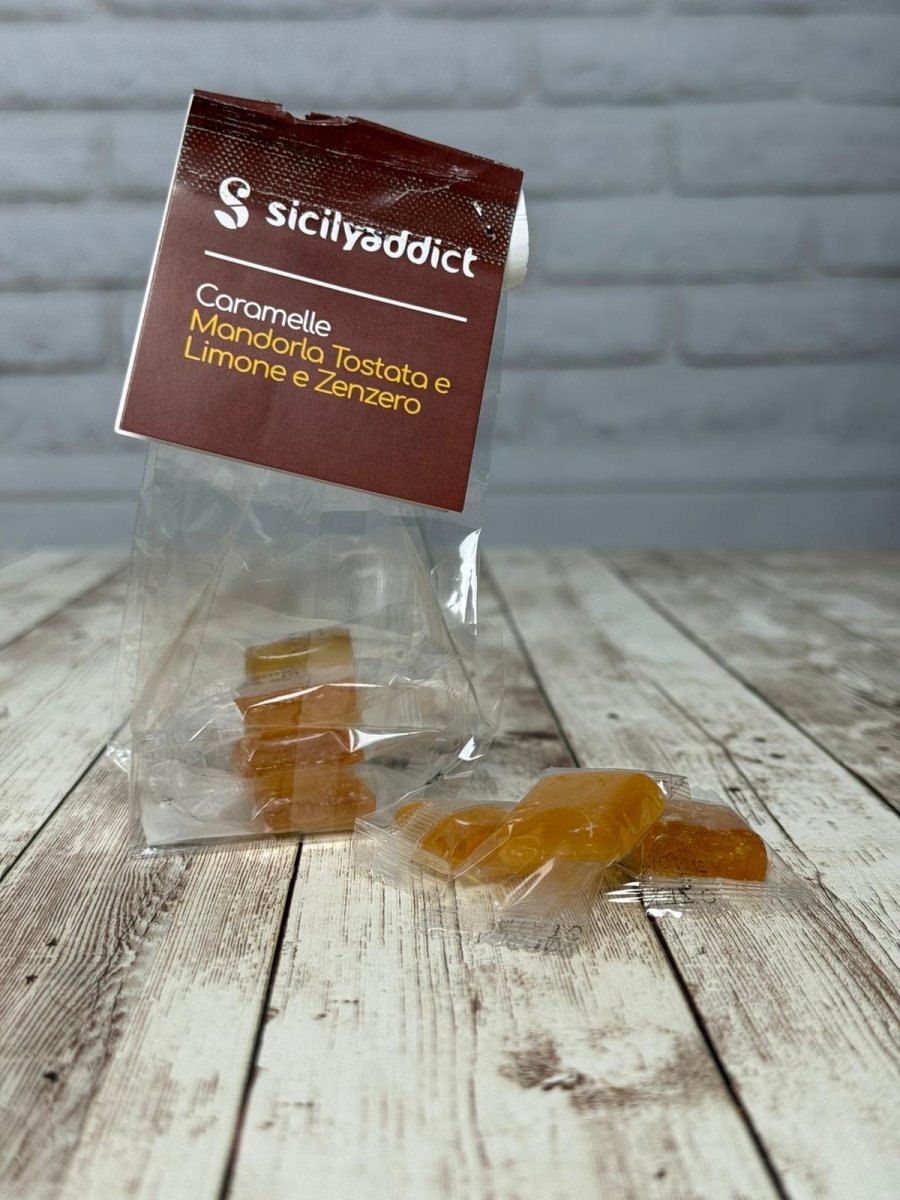 Caramelle artigianali Mandorla Tostata e Limone e Zenzero 40g - SicilyAddict