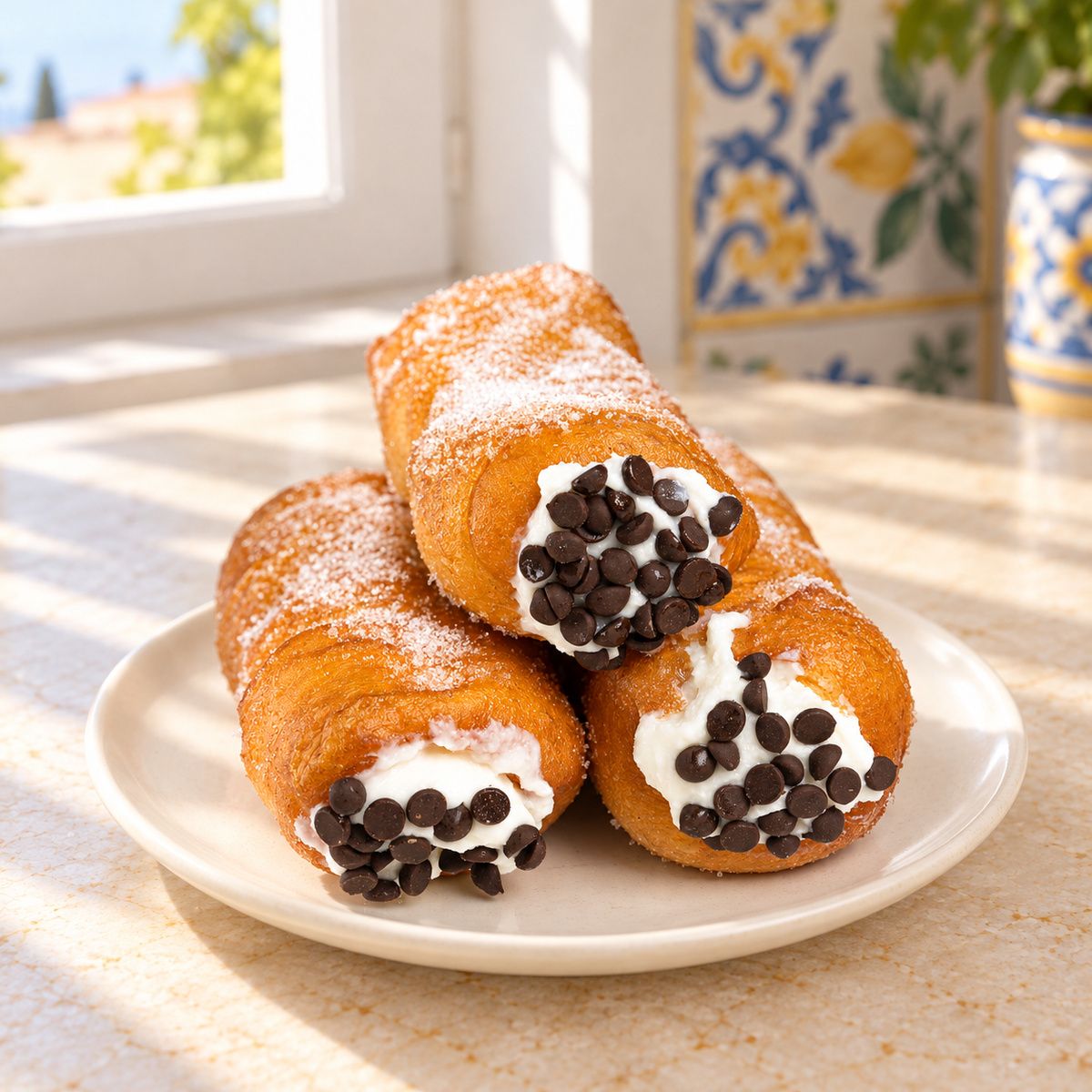 Cartocci siciliani 5 pezzi con sac a poche di ricotta di pecora - SicilyAddict