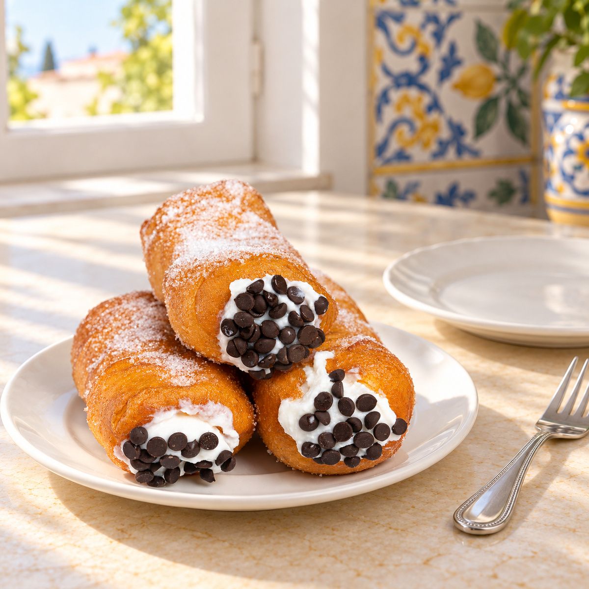 Cartocci siciliani 5 pezzi con sac a poche di ricotta di pecora - SicilyAddict