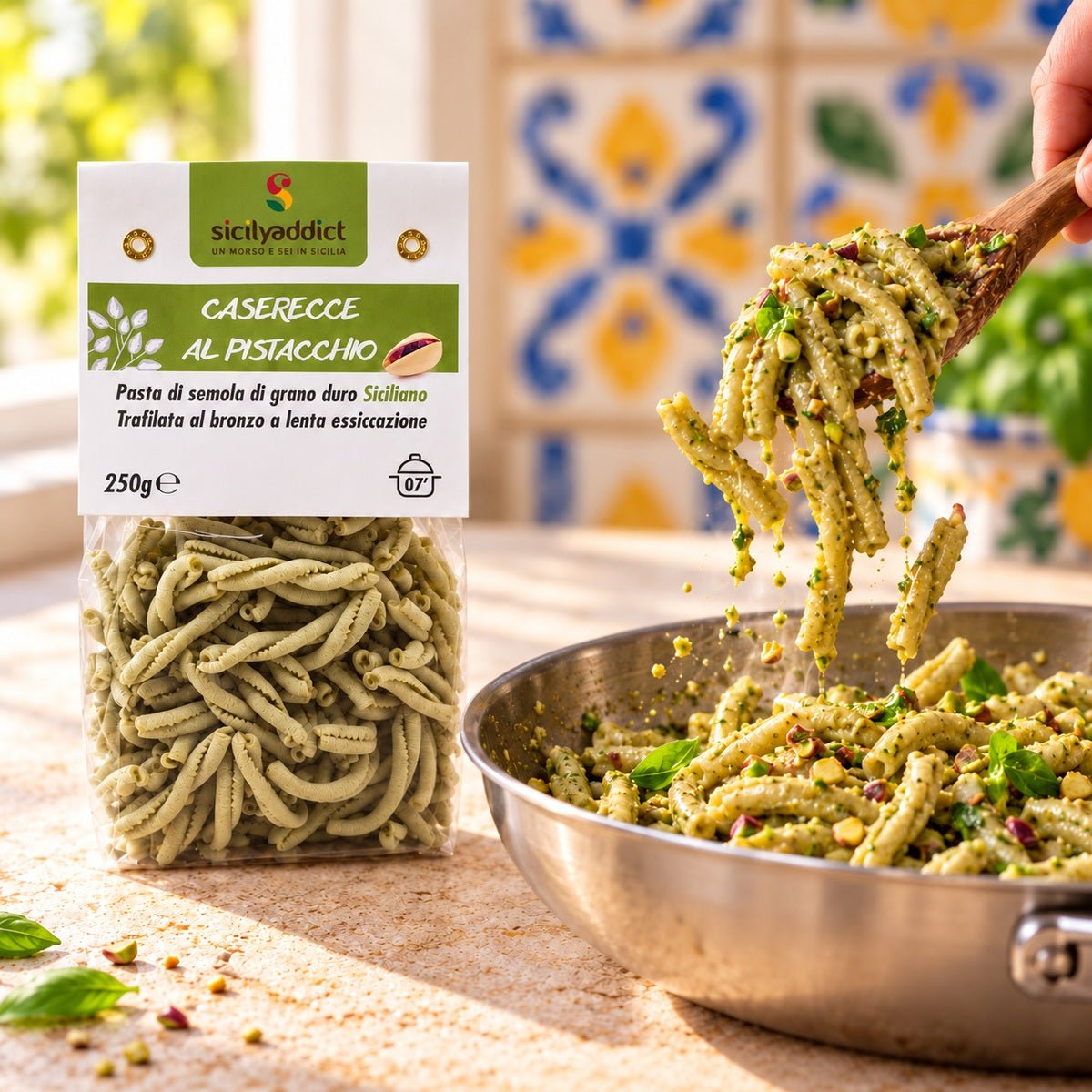 Caserecce al pistacchio 250g - SicilyAddict