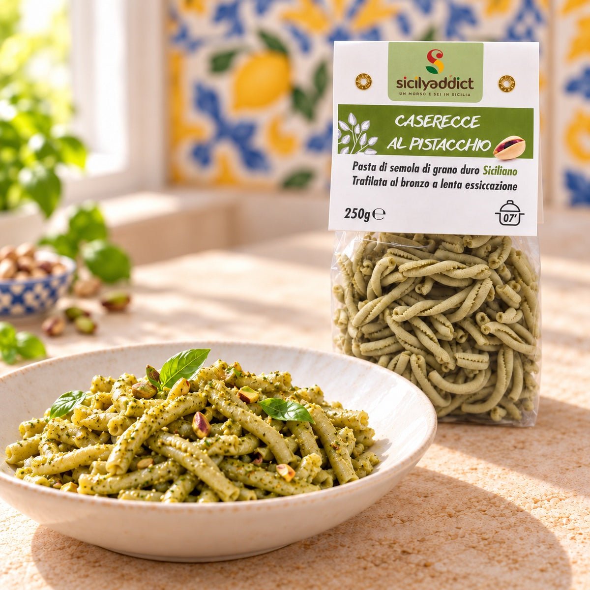 Caserecce al pistacchio 250g - SicilyAddict
