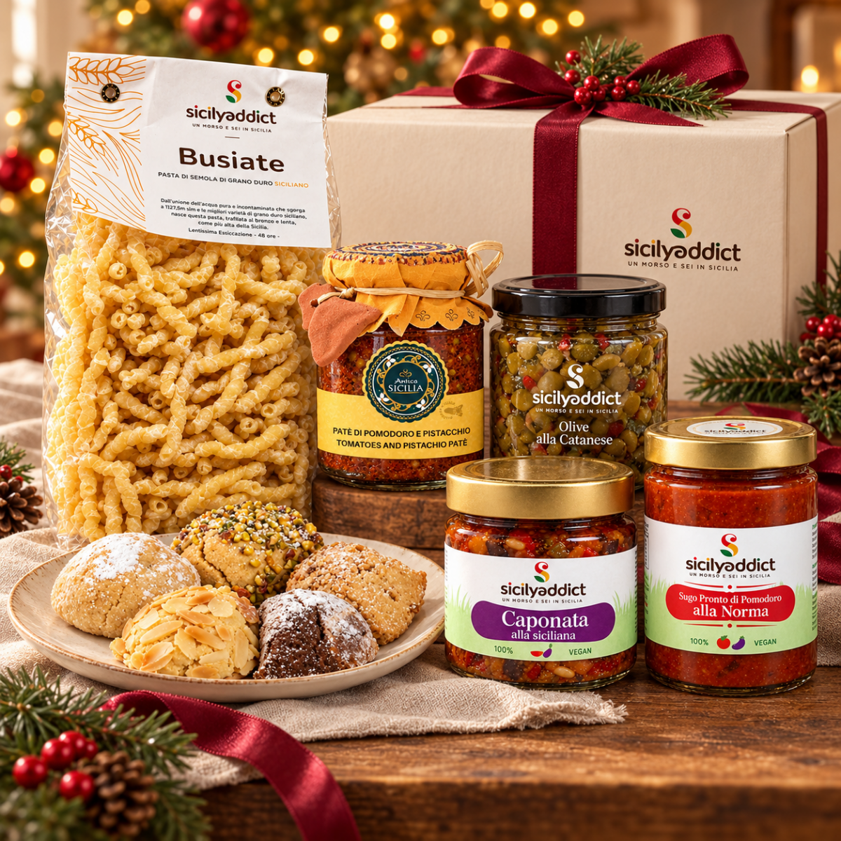 Cesta natalizia Siracusa + confezione regalo - SicilyAddict