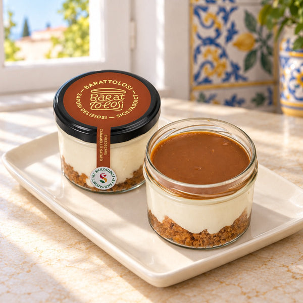 Cheesecake al caramello salato in barattolo 150g - SicilyAddict