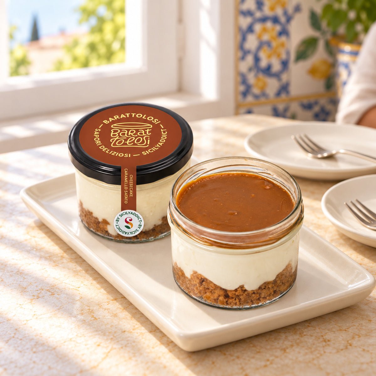 Cheesecake al caramello salato in barattolo 150g - SicilyAddict