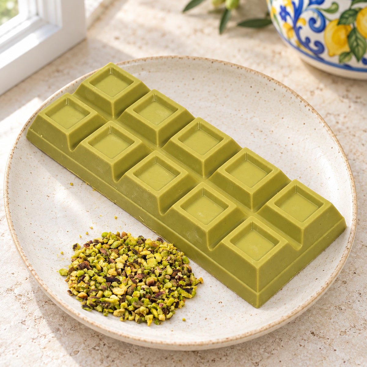 Cioccolato al Pistacchio ripieno di crema 550g - SicilyAddict
