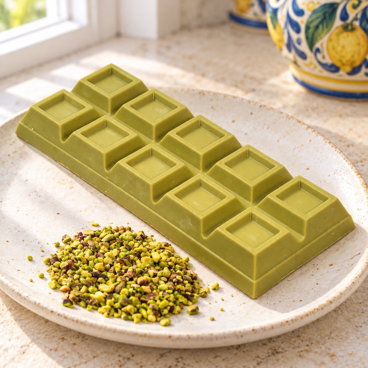 Cioccolato al Pistacchio ripieno di crema 550g - SicilyAddict