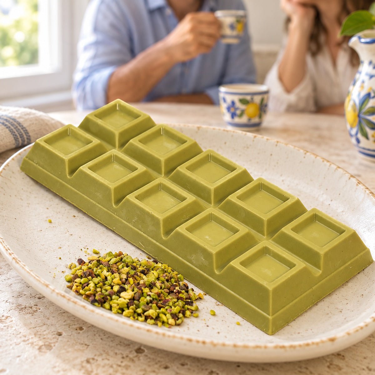 Cioccolato al Pistacchio ripieno di crema 550g - SicilyAddict