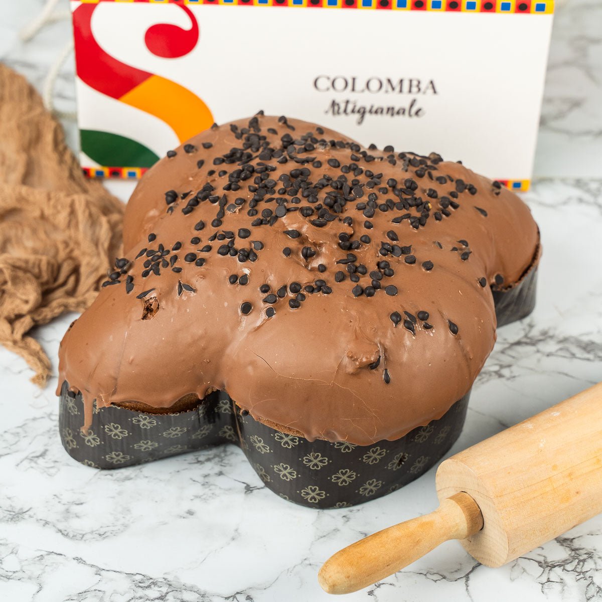 Colomba artigianale CIOCCOLATOSA 1,3kg extrafarcita con 500g di crema cioccolato - SicilyAddict