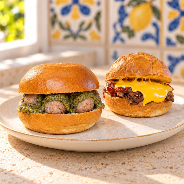 Combo panini SicilyAddict: un Braciolino al pistacchio e un Pulled Pork con BBQ e cheddar