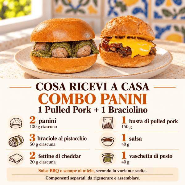 Combo 2 Panini Pulled Pork e Braciole di Suino Nero dei Nebrodi - SicilyAddict