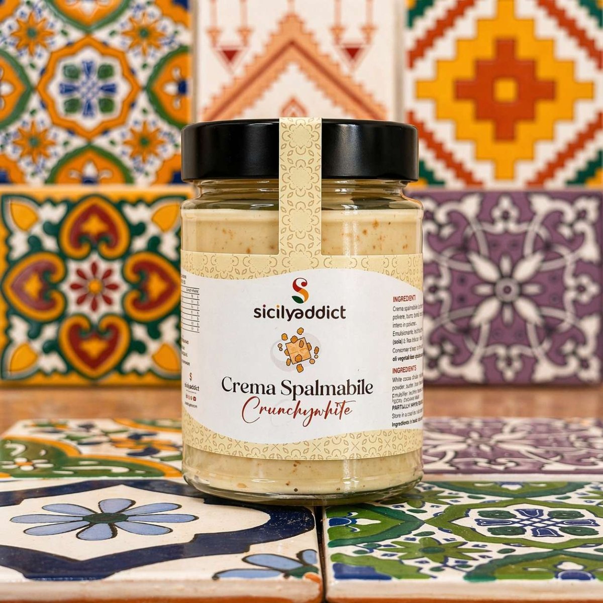 Crema al cioccolato bianco e cereali CrunchyWhite - SicilyAddict