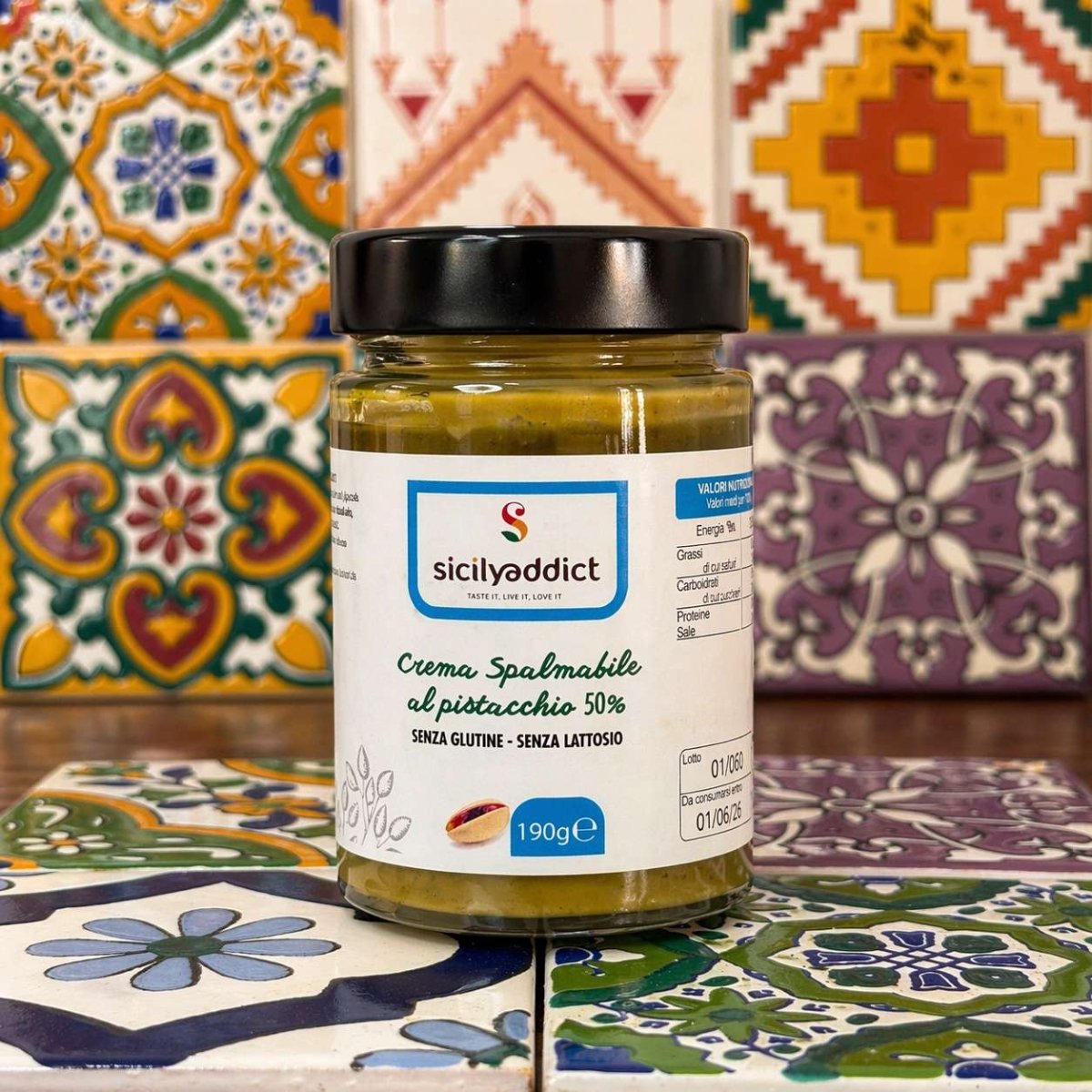 Crema al pistacchio senza glutine e lattosio 190 g - SicilyAddict