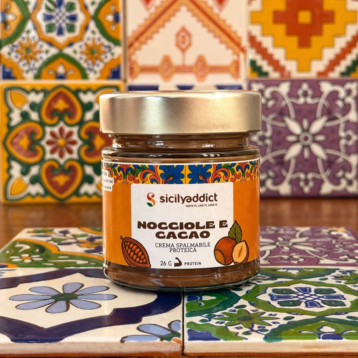 Crema proteica senza zucchero nocciole e cacao 200g - SicilyAddict