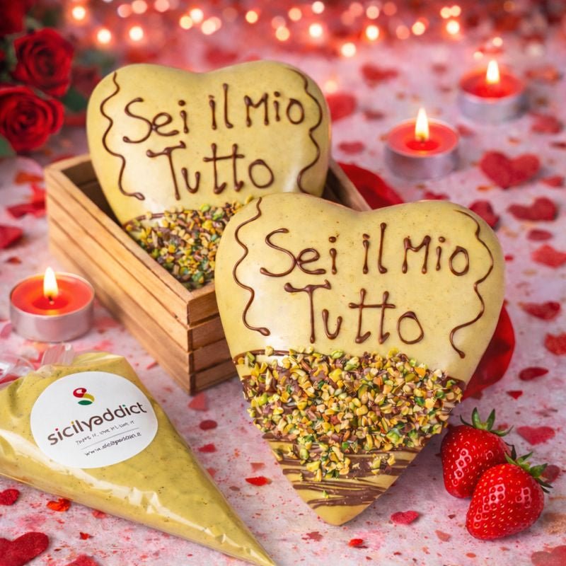 Cuore di cioccolato al Pistacchio 400g + 150g sac a poche - SicilyAddict