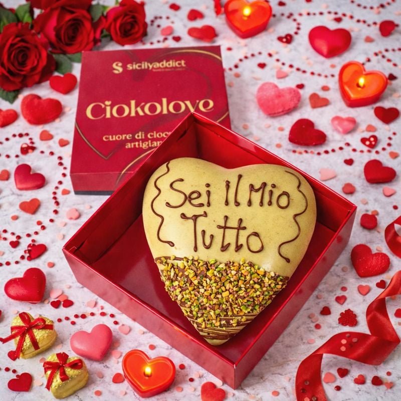 Cuore di cioccolato al Pistacchio 400g + 150g sac a poche - SicilyAddict
