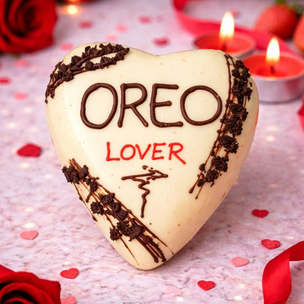 Cuore di cioccolato bianco Ciokoreo 350g + 150g sac a poche - SicilyAddict