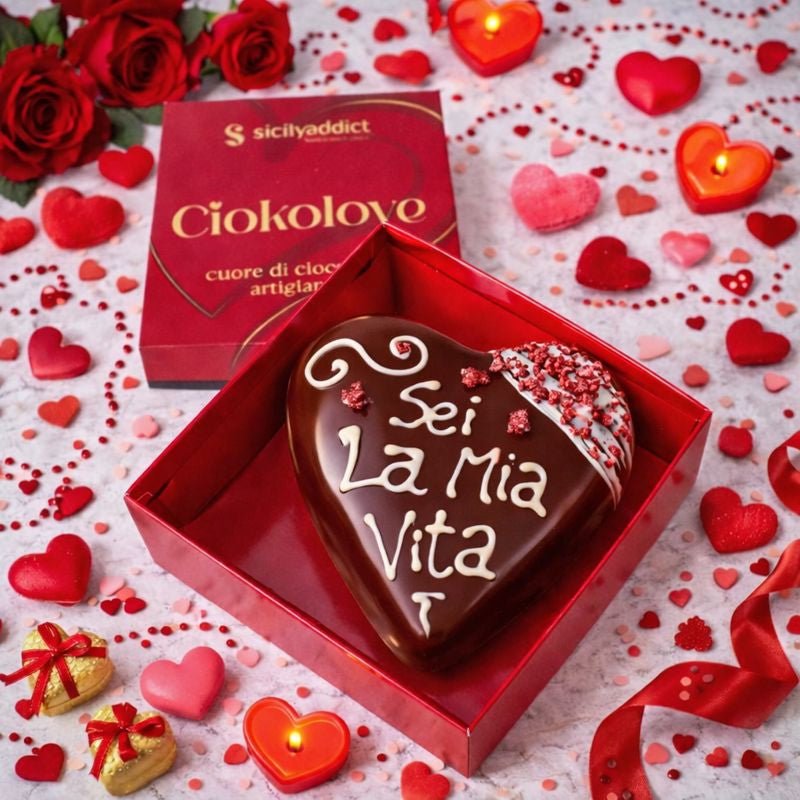 Cuore di cioccolato Fondente 400g + 150g sac a poche - SicilyAddict