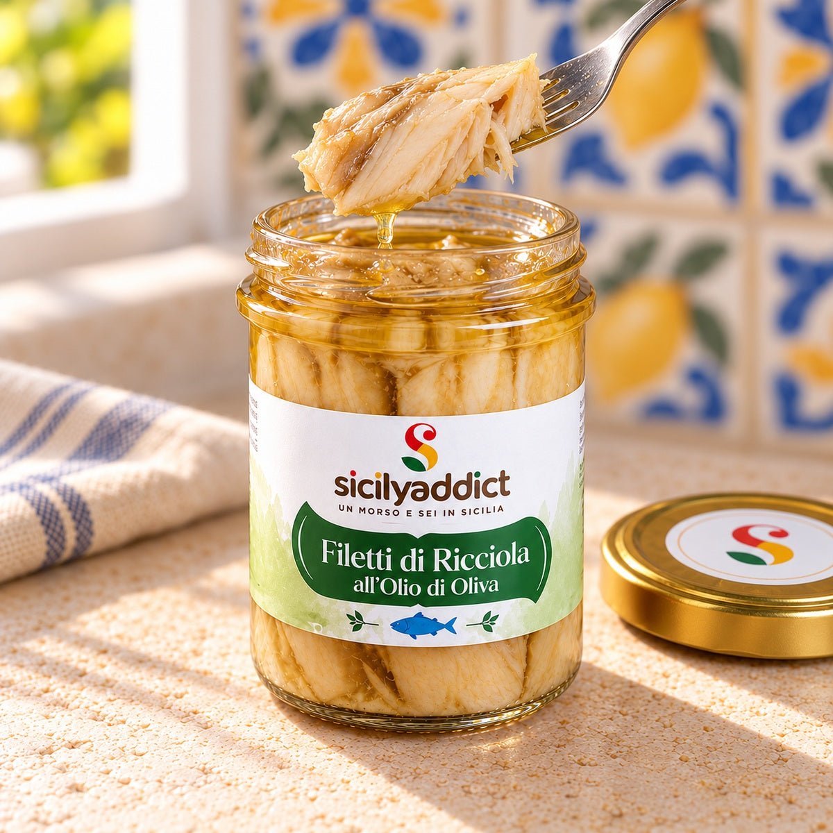 Filetti di Ricciola in olio di oliva siciliano 200g - SicilyAddict