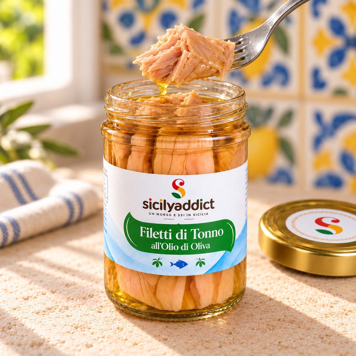 Filetti di Tonno in olio di oliva 200g - SicilyAddict