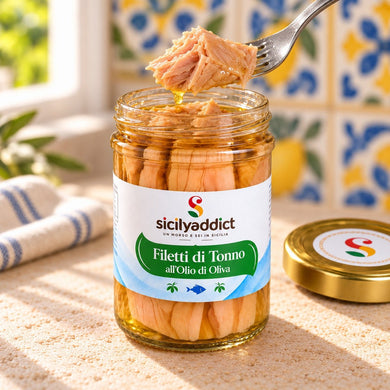 Filetti di Tonno in olio di oliva 200g - SicilyAddict