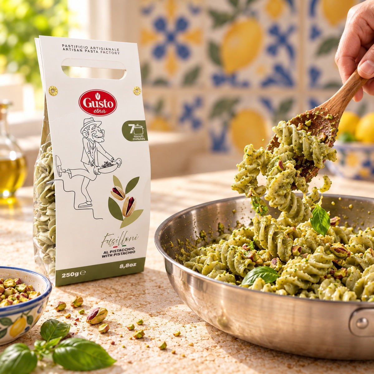 Fusilloni al pistacchio 250 g - SicilyAddict