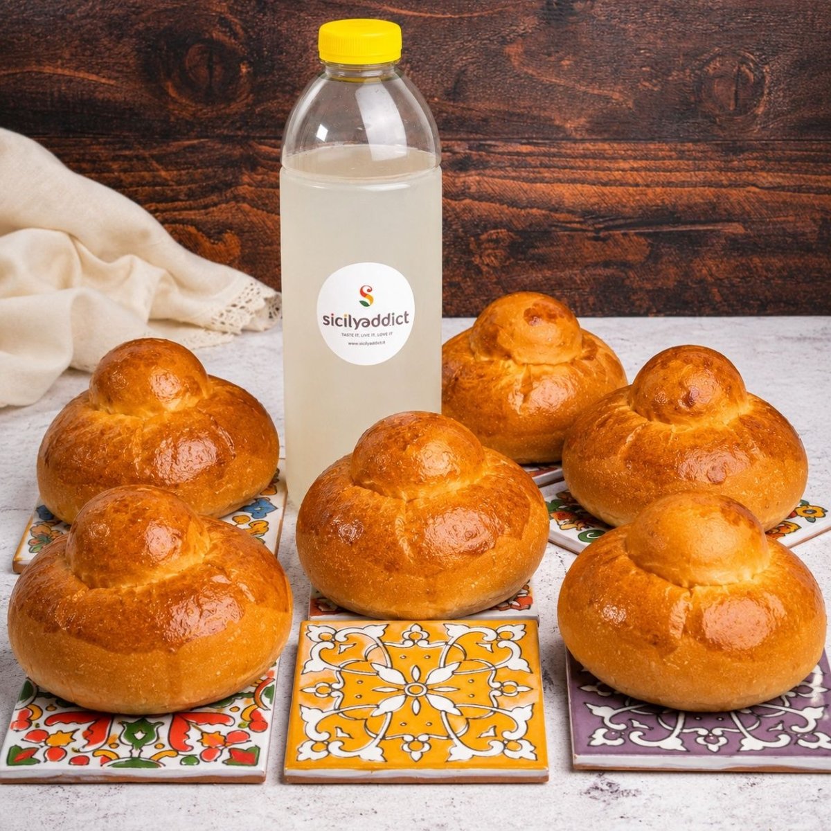 Kit 6 granite Limone con brioche co' tuppo - SicilyAddict