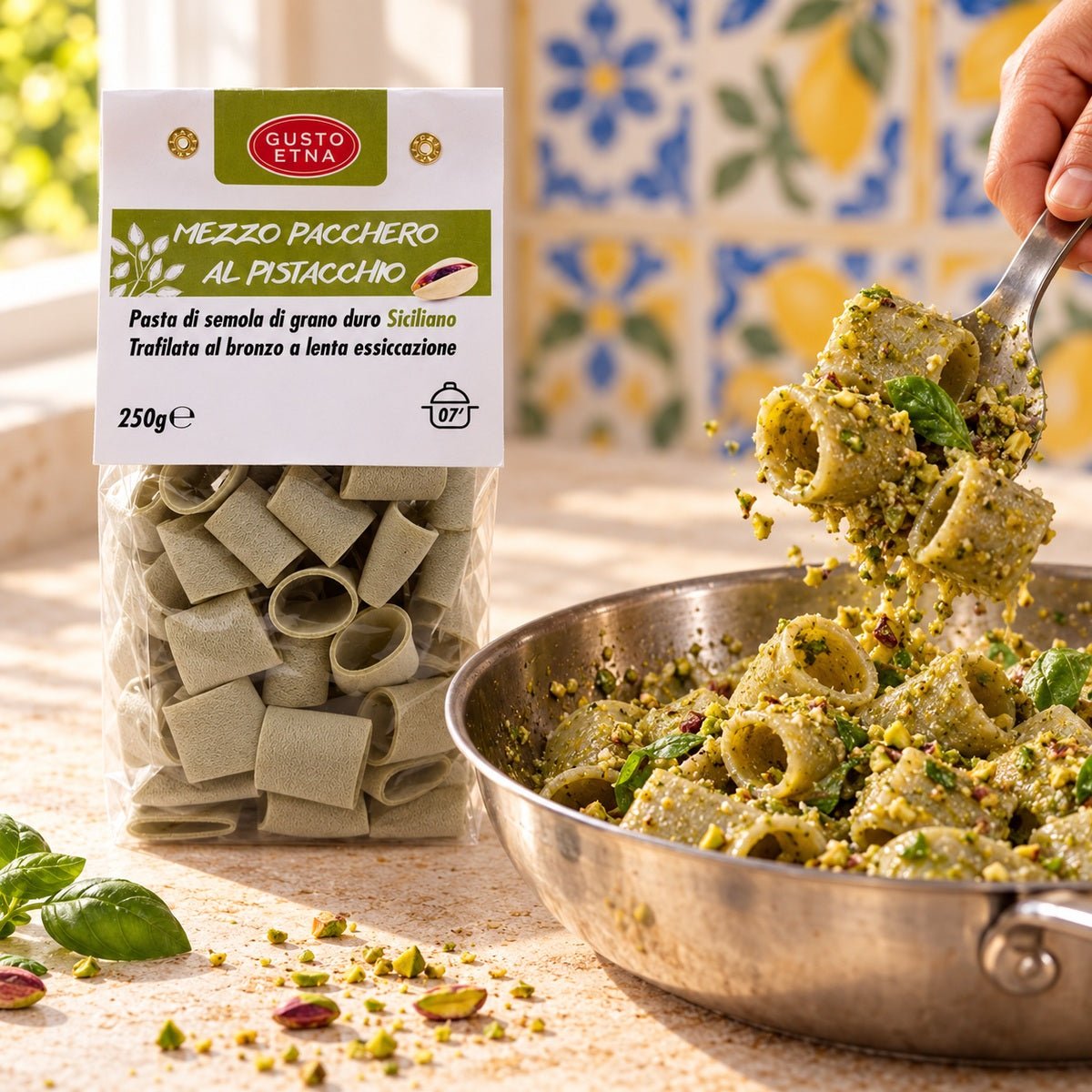 Mezzo pacchero al pistacchio 250 g - SicilyAddict