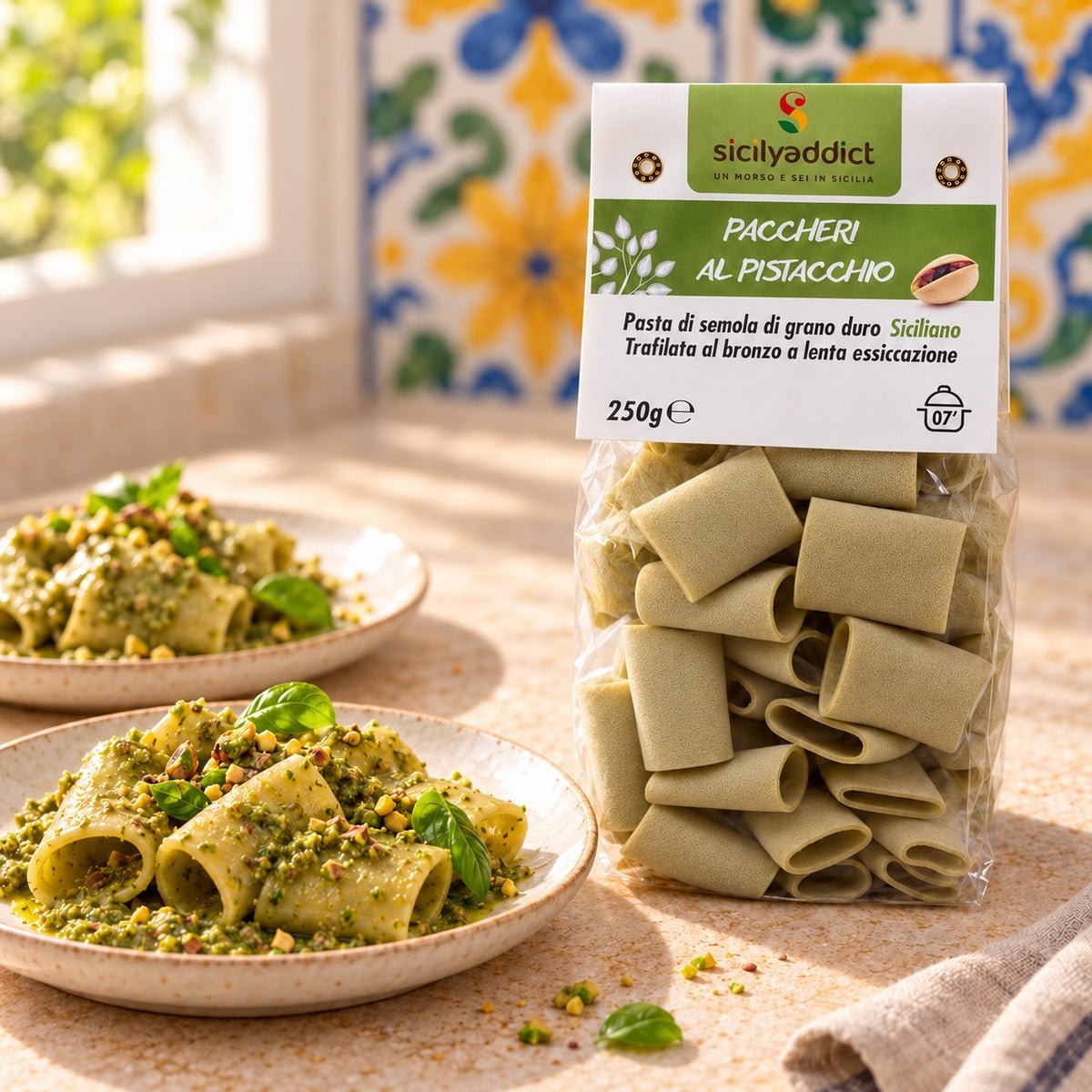 Paccheri al pistacchio 250g - SicilyAddict