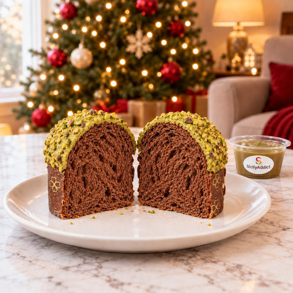 Panettoncino artigianale al cioccolato e pistacchio ciokopistacchio - SicilyAddict