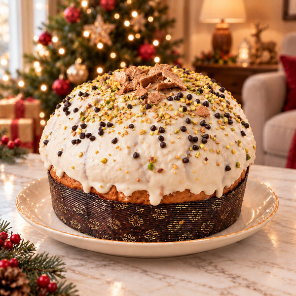 Panettone artigianale al CANNOLO SICILIANO 800 g + 500g di sac a poche di ricotta - SicilyAddict