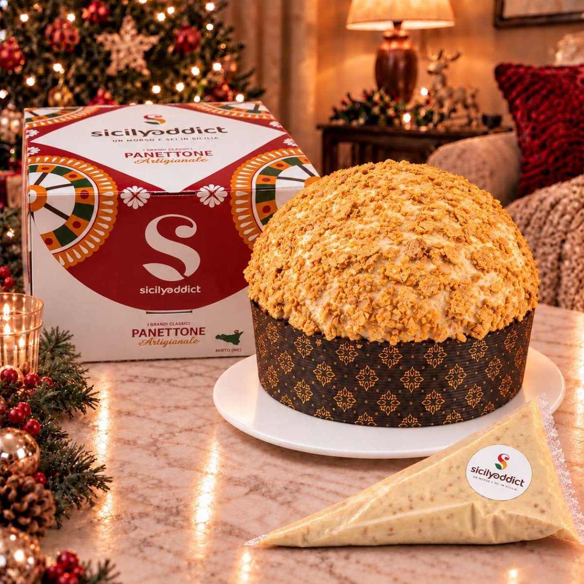 Panettone artigianale al cioccolato bianco e cereali ciokocereali - SicilyAddict