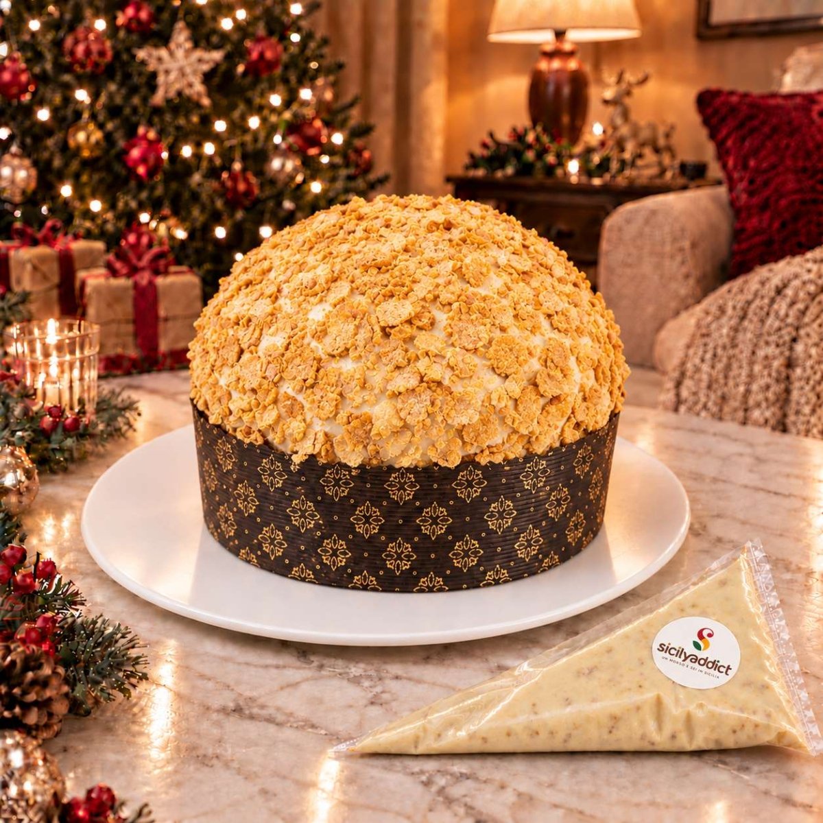 Panettone artigianale al cioccolato bianco e cereali ciokocereali - SicilyAddict