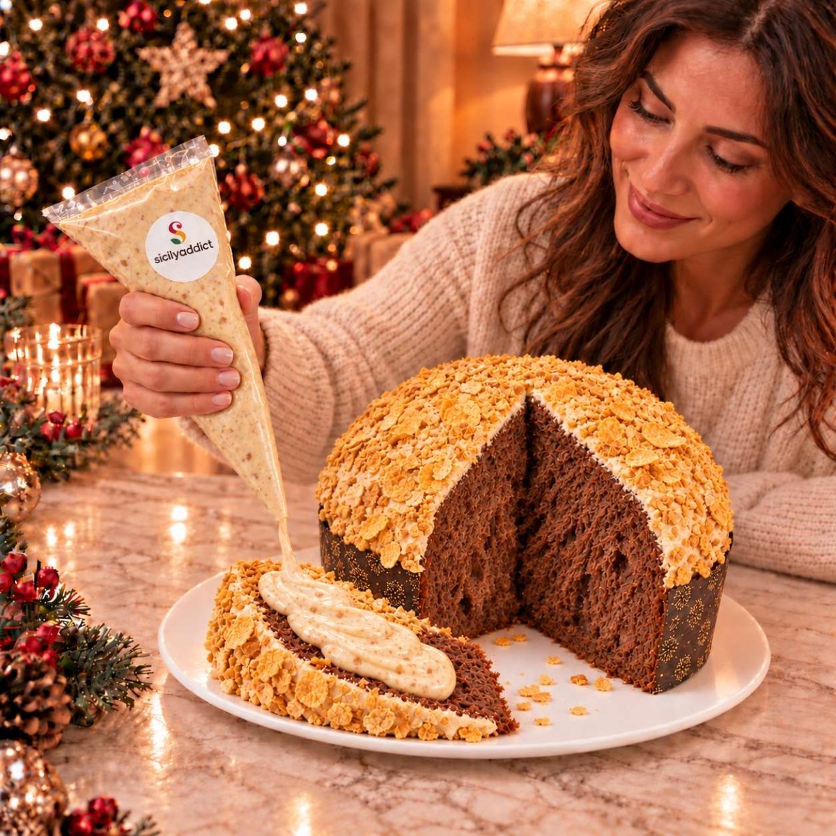 Panettone artigianale al cioccolato bianco e cereali ciokocereali - SicilyAddict