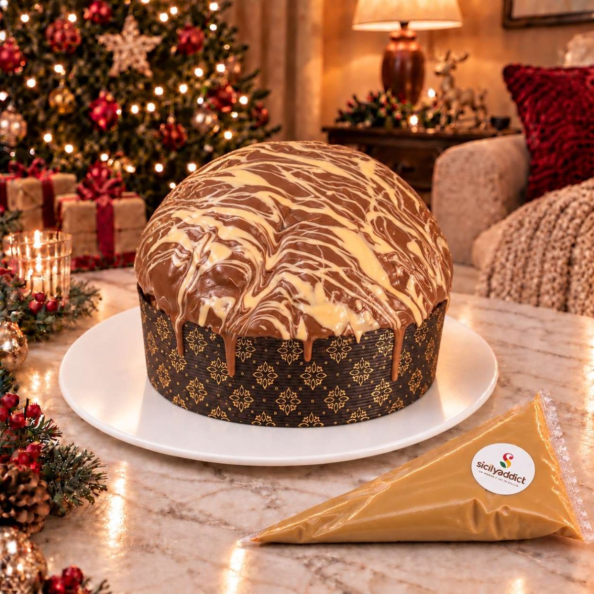 Panettone artigianale al cioccolato e caramello salato Ciokocaramel - SicilyAddict