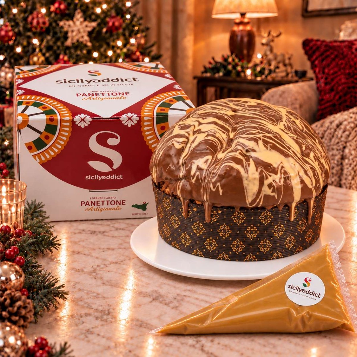 Panettone artigianale al cioccolato e caramello salato Ciokocaramel - SicilyAddict