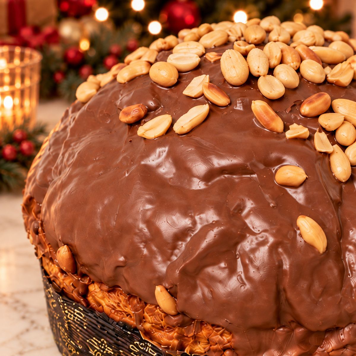 Panettone artigianale Caramello, Cioccolato e Arachidi - SicilyAddict