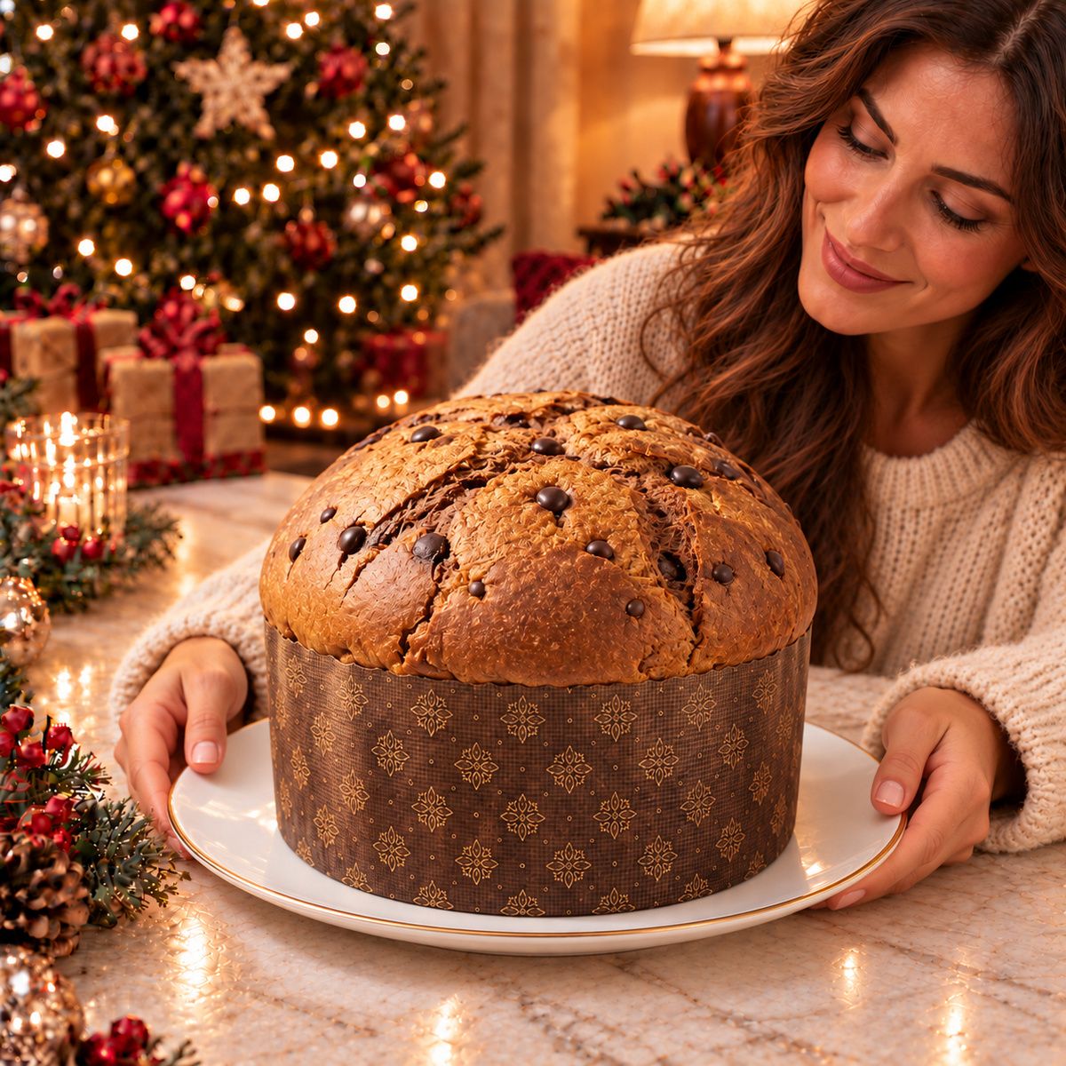 Panettone artigianale con gocce di cioccolato fondente - SicilyAddict