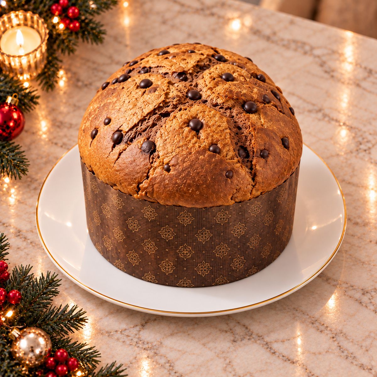 Panettone artigianale con gocce di cioccolato fondente - SicilyAddict